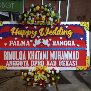 PAPAN BUNGA UCAPAN HAPPY WEDDING 04